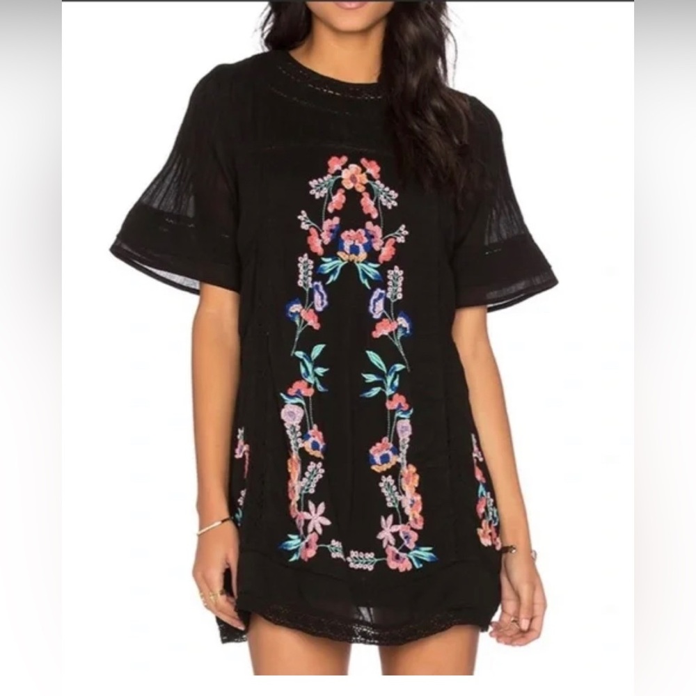 Free People Perfectly Victorian Embroidered Dress Size XS